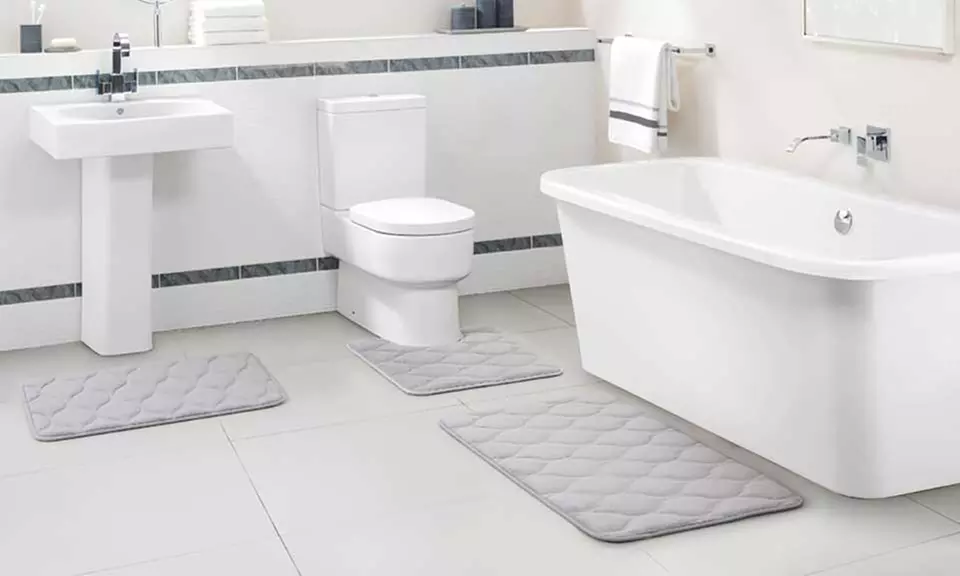 Embossed Memory-Foam Bath Rug Set (3-Piece) - Primary Image