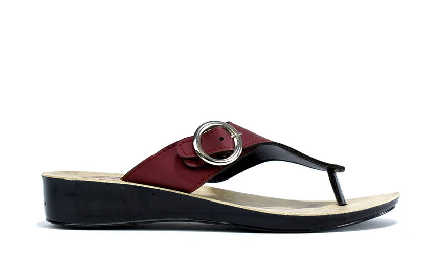 Image 19: Women's Low Wedge Flip Flops