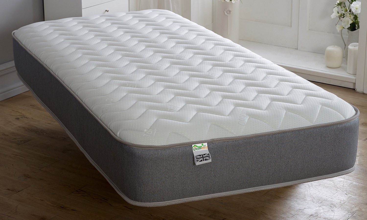 Grey Memory Sprung Open Coil Zig-Zag Mattress