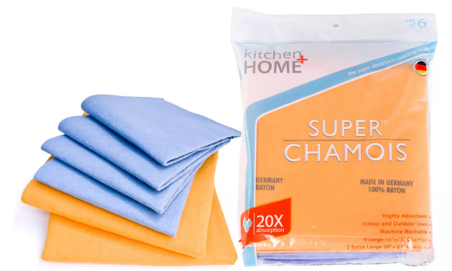 Super Absorbent Shammy Chamois Kitchen Cleaning Cloth Set (6-Pack)
 - Primary Image