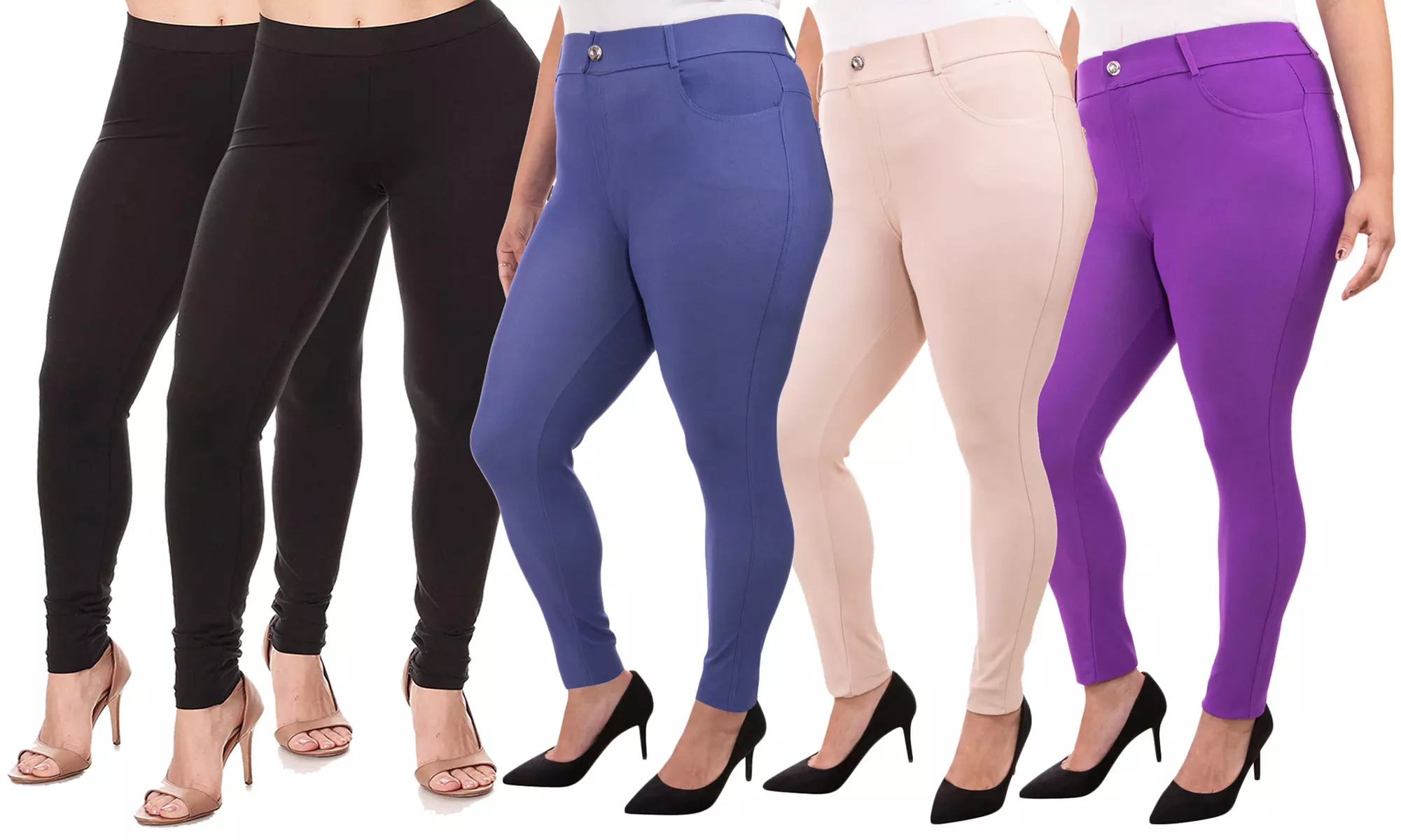 5-Pack Women's Jeggings and Leggings. Plus Sizes Available. - Second Medium