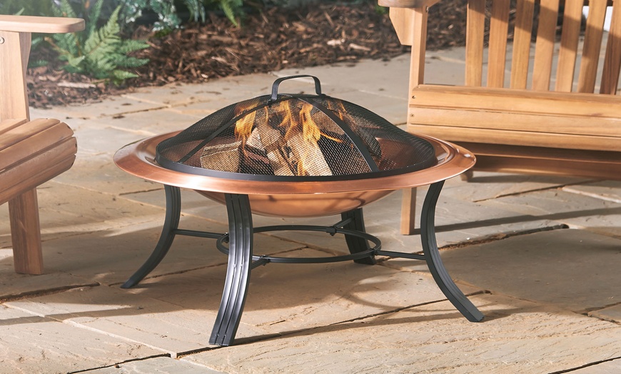 Image 1: VonHaus Copper Fire Pit