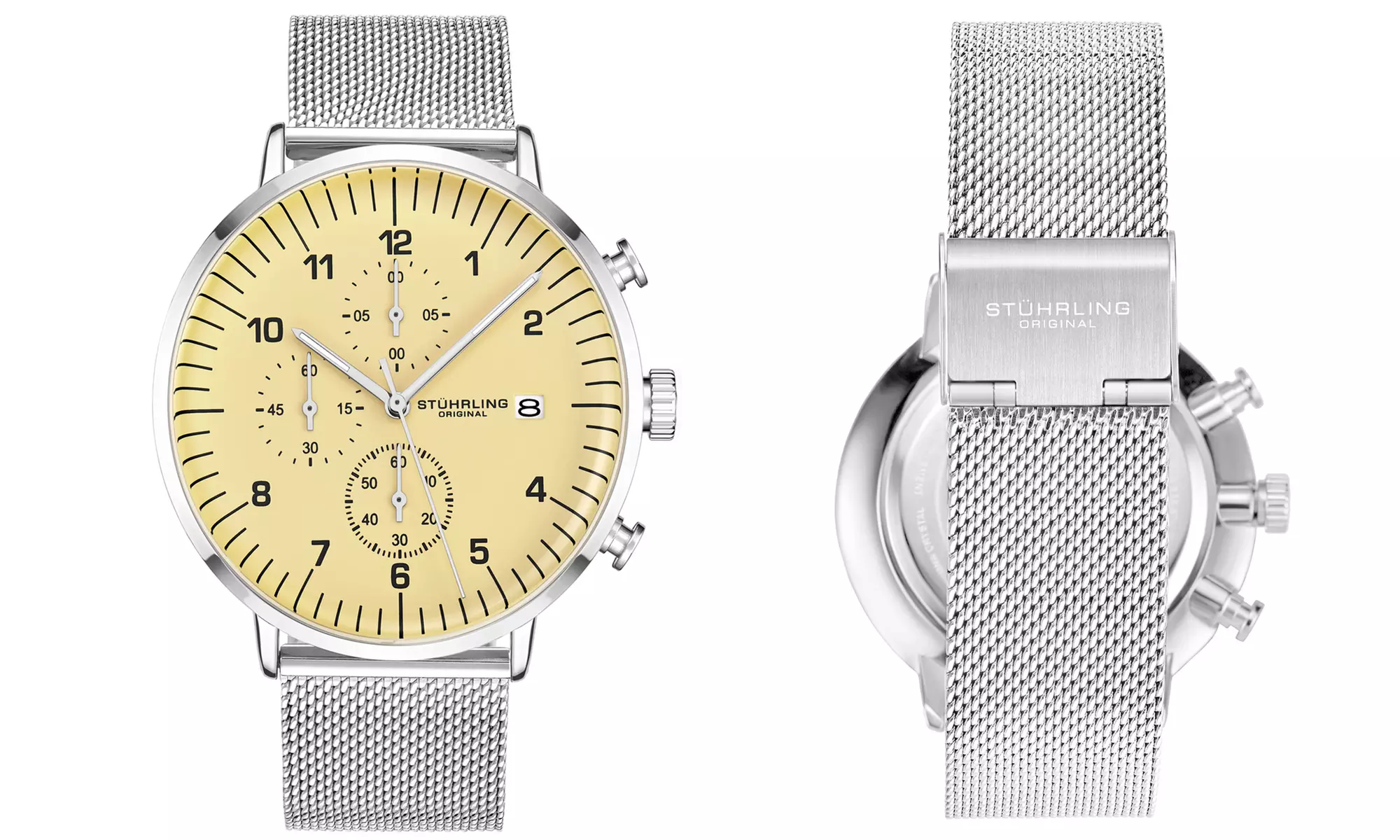 Stuhrling Men's Chronograph Mesh Bracelet Watch - Image 6