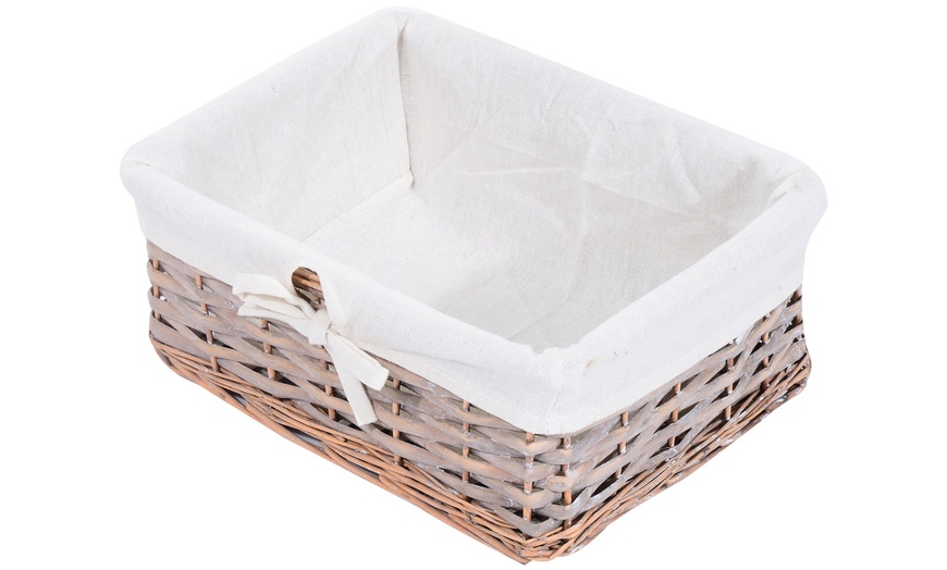 Image 18: HomCom Wicker Basket Drawers
