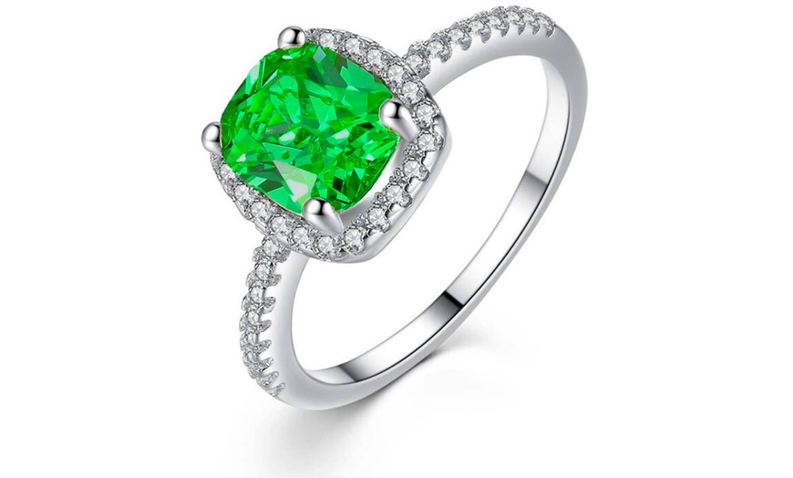 Image 2: Green Cubic Zirconia Ring