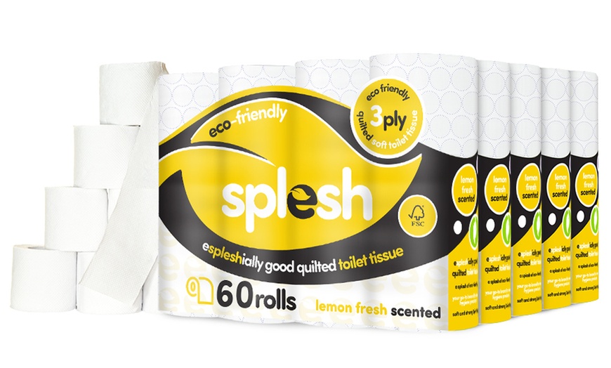 Image 2: Up to 72 Rolls of Splesh Eco-Friendly Lemon Three-Ply Toilet Paper