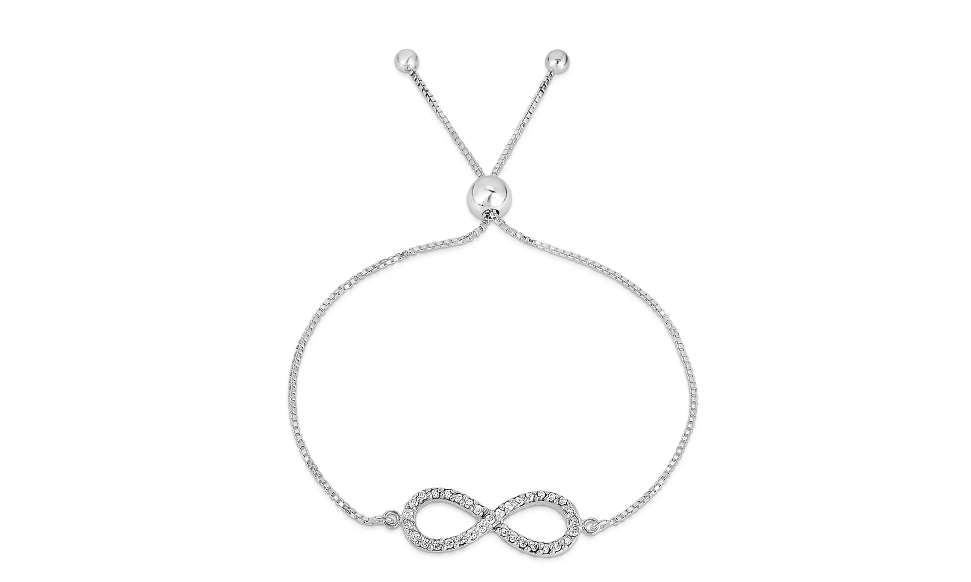 Sterling Silver Adjustable Infinity Bracelet Made with Crystals From Swarovski 