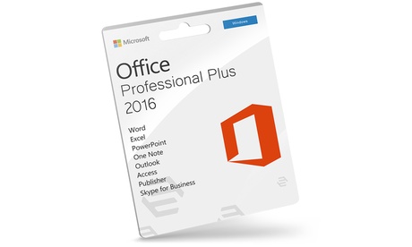 Pacchetto di software Microsoft Office Professional Plus 2016 per 1 dispositivo, con durata illimitata