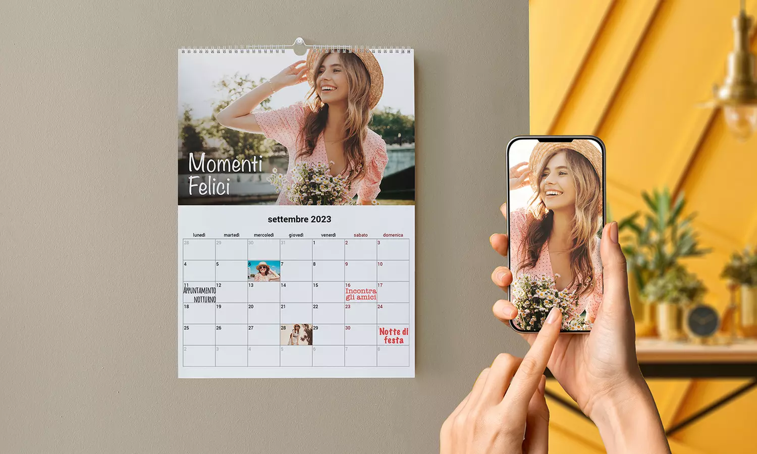 Fino a 5 foto calendari personalizzabili da parete