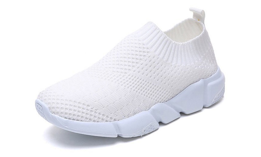 Image 3: Knitted stretch slip on trainers