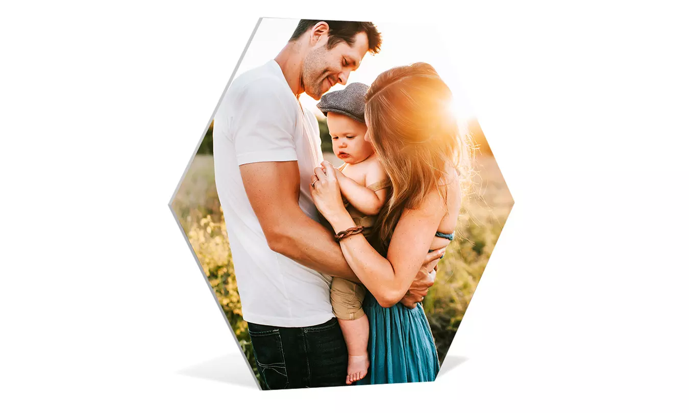Personalisierbare Hexagon-Fotos als Set in verschiedenen Größen