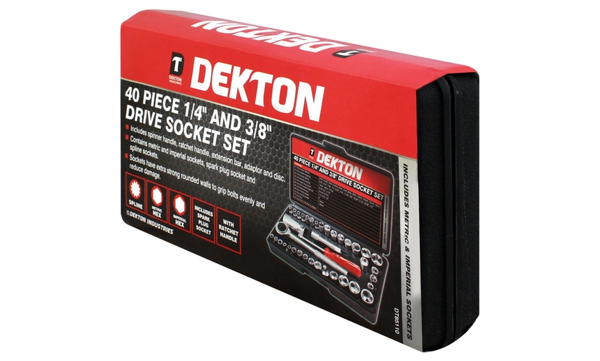 Image 2: Dekton 40-Piece Driver Socket Set