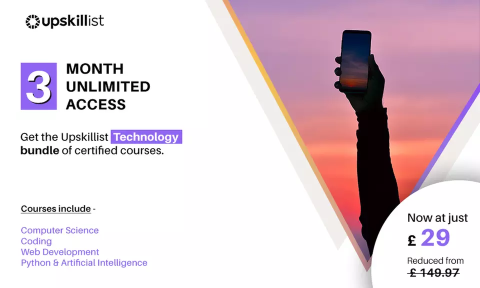 3-, or 6-Month Access to Coding and Technology Online Course Bundle from
Upskillist - Certified Online Courses - Primary Image