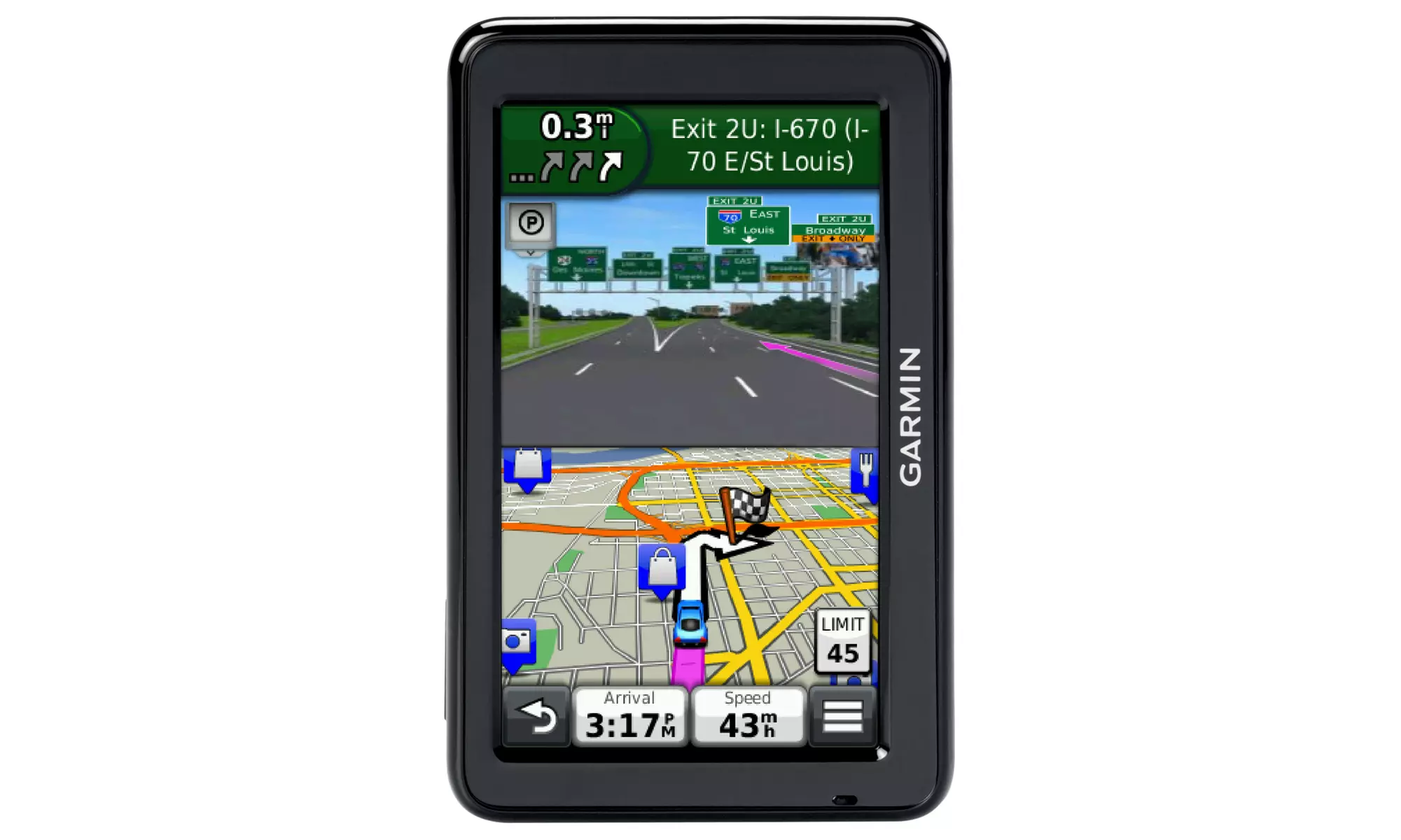 Garmin 2455LMT 4.3" Color Touchscreen GPS with Lifetime Traffic and Maps (Manufacturer Refurbished) - Second Medium