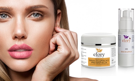 1 o 2 kit con siero concentrato e crema viso Bava di Lumaca Preventhelia e acido ialuronico Efory Cosmetics