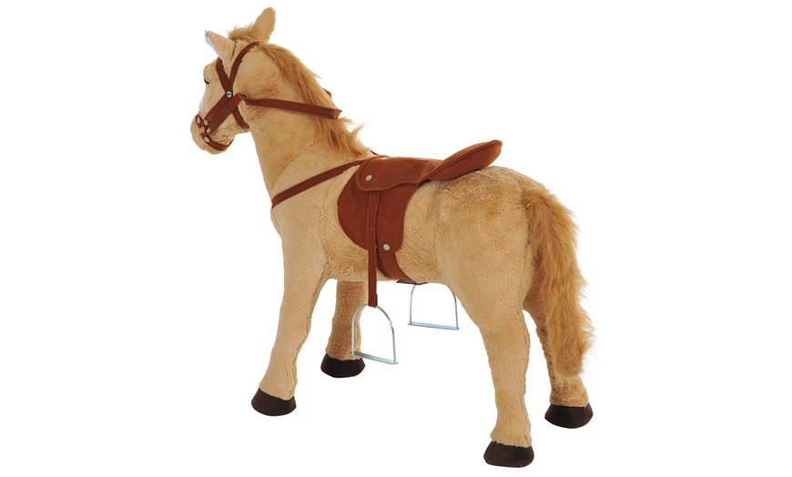 Image 9: Plush Sit-On Pony Toy