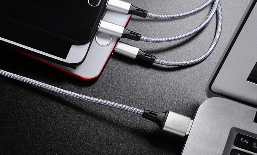 Image 9: 3-in-1 USB Charging Cable; Type C, Lightning and Micro-USB