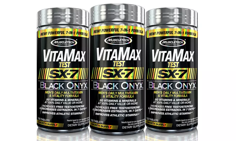 SX-7 Black Onyx VitaMax Test Dietary Supplement for Men (1- 2-, or 3-Pack) - Primary Image