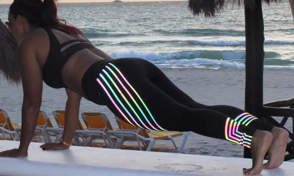 Leggings sport avec bandes réfléchissantes multicolores - Second Medium