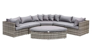 Outsunny Half Circle Five-Seater Rattan-Effect Furniture Set