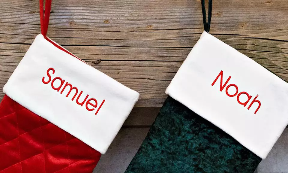 Personalized Embroidered Velvet Christmas Stockings from Qualtry (Up to 86% Off) - Second Medium