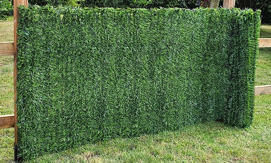 Image 1: Artificial Conifer Privacy Screen Roll