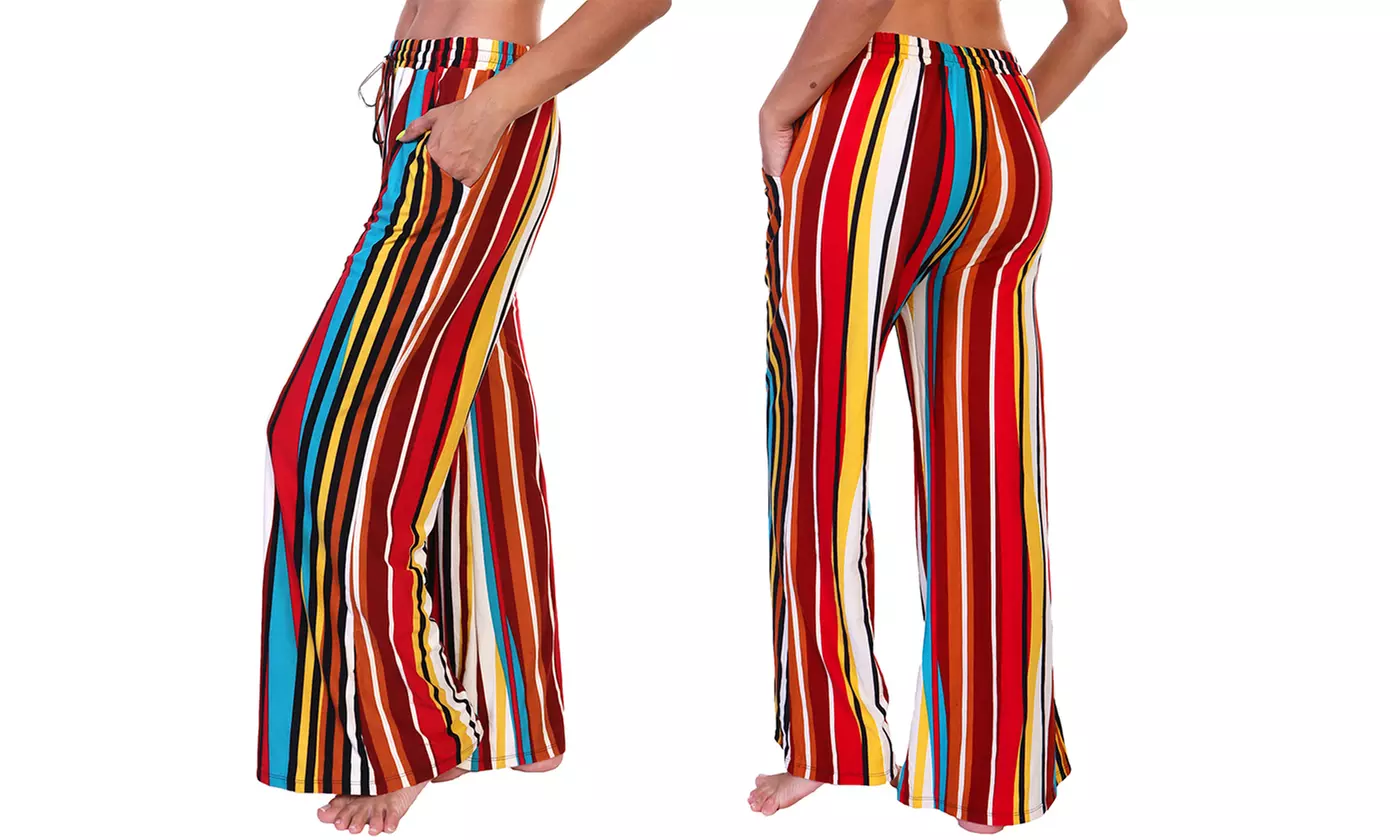 Angelina Mid-Rise Palazzo Pants with Pockets (1- or 4-Pack). Plus Sizes Available. - Second Medium