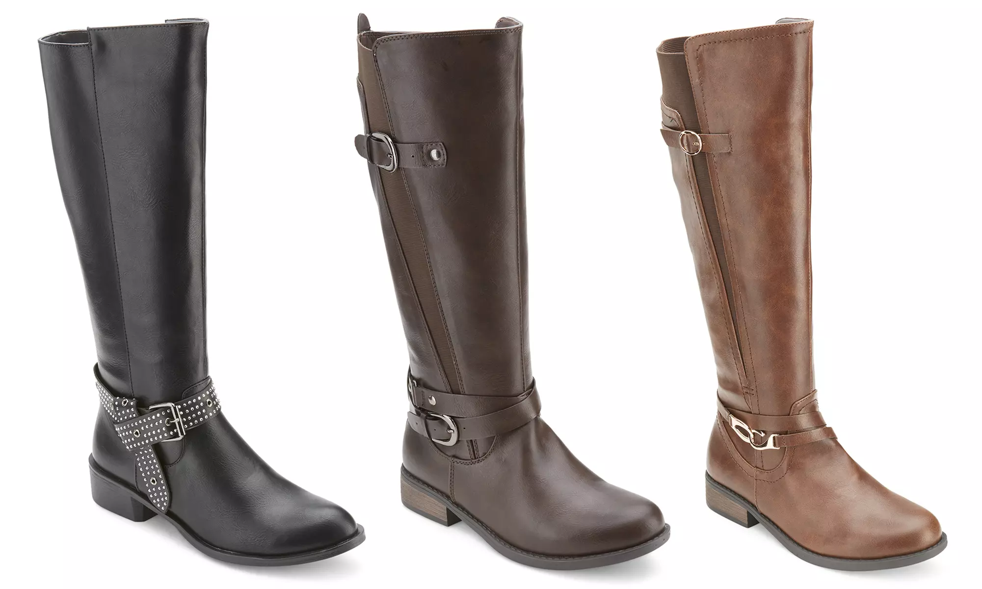 Clearance: Olivia Miller Women's Studded Strap Boots - Primary Image