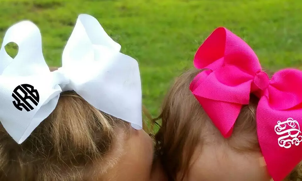One or Two Monogrammed Hair Bows from Kabolillie (Up to 56% Off) - Primary Image
