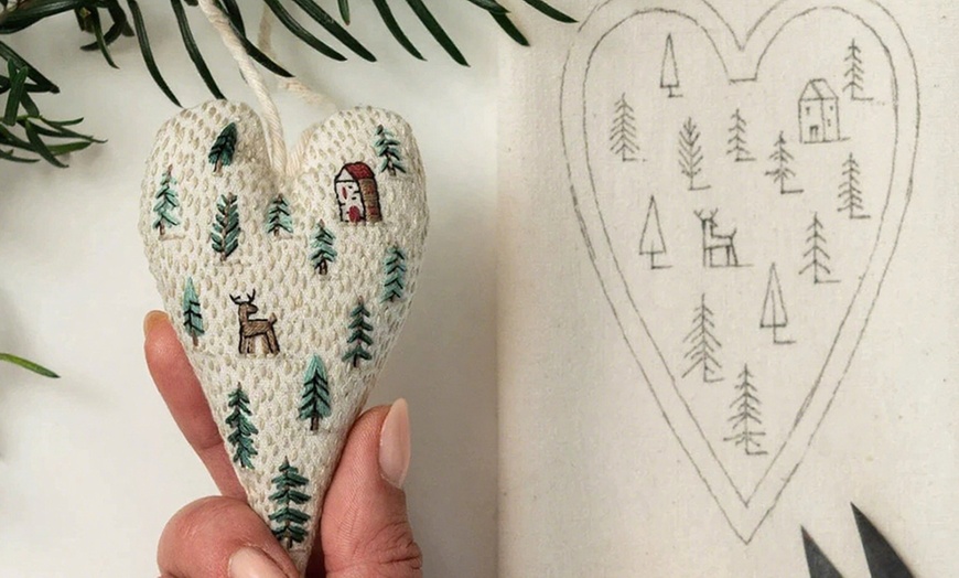 Image 5: DIY Embroidery Kit for Eight Christmas-Themed Tree Ornaments