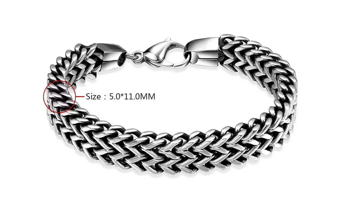 1 ou 4 bracelets pour homme en acier inoxydable - Second Medium