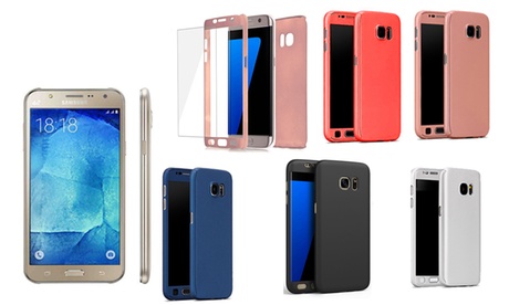 Coque protectrice 360° avec protecteur d'écran en verre trempé pour les smartphones Samsung