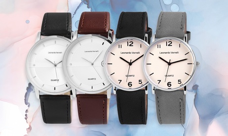 1 o 2 orologi Leonardo Verrelli da uomo, disponibili in 2 modelli e vari colori