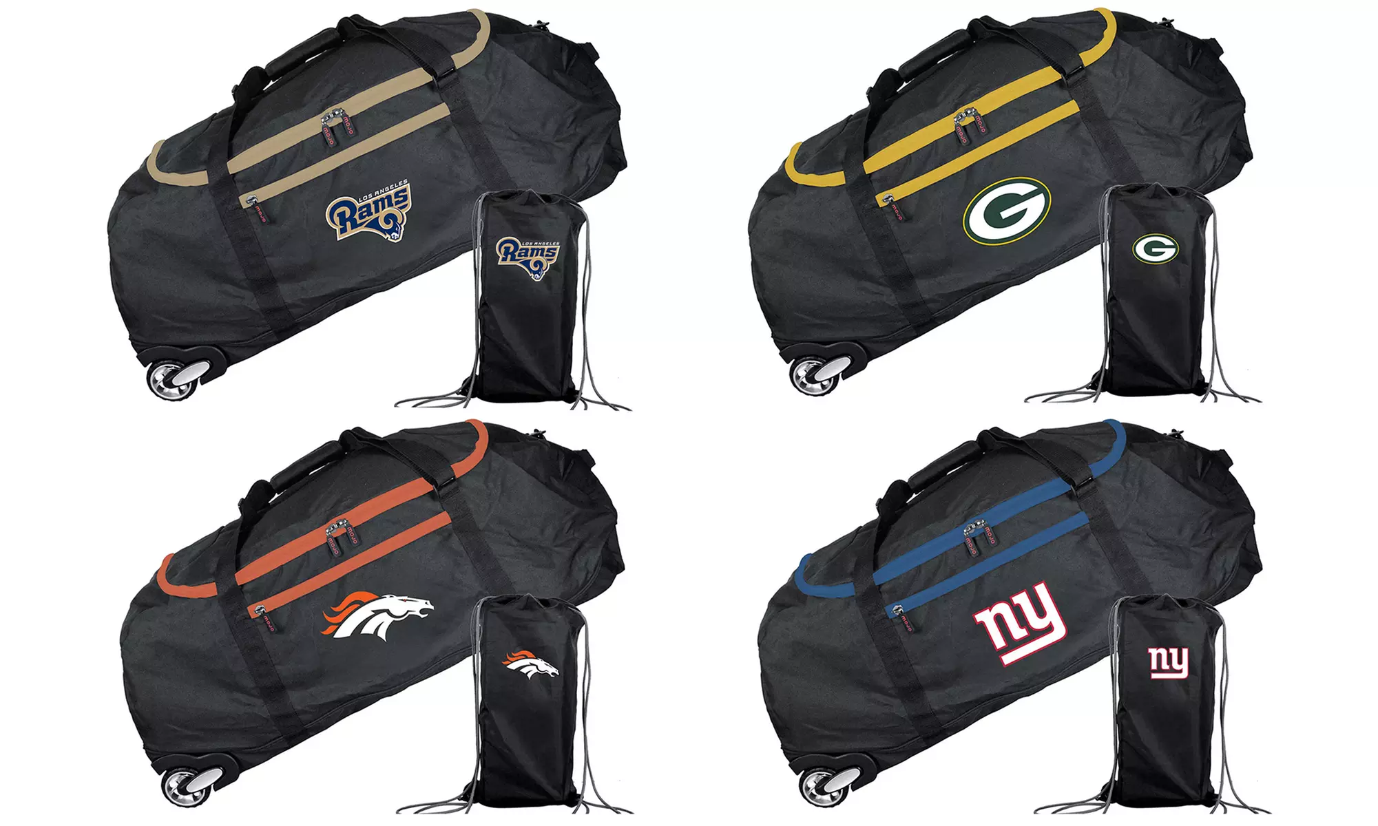 NFL 36" Collapsible Wheeled Duffel Bags - Primary Image