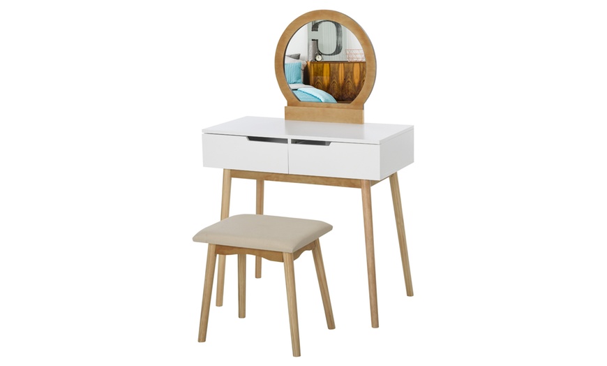 Image 2: HomCom Dressing Table Set