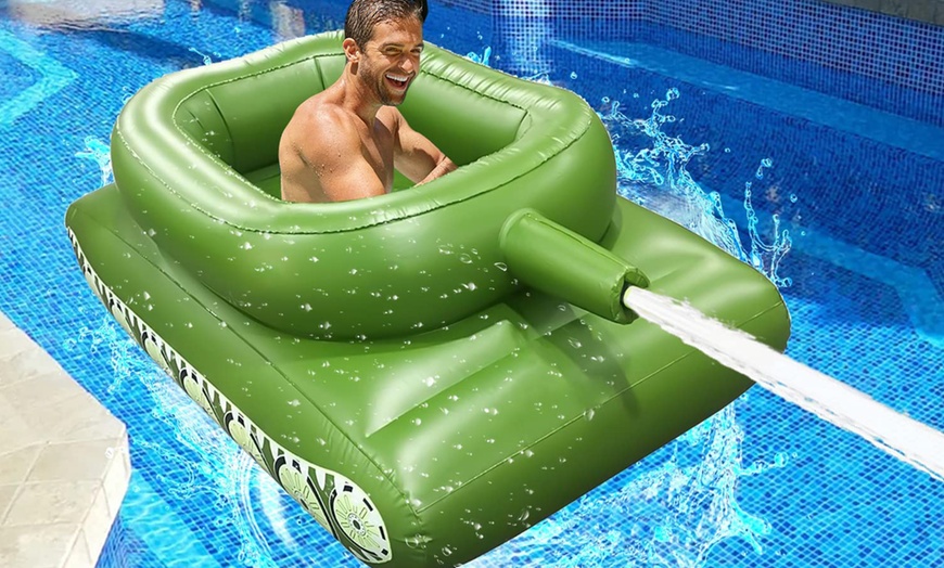 Image 3: Inflatable Tank Pool Float