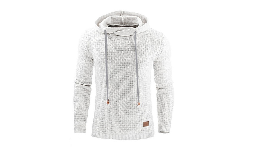 Image 2: Men's Slim-Fit Textured Hoodie