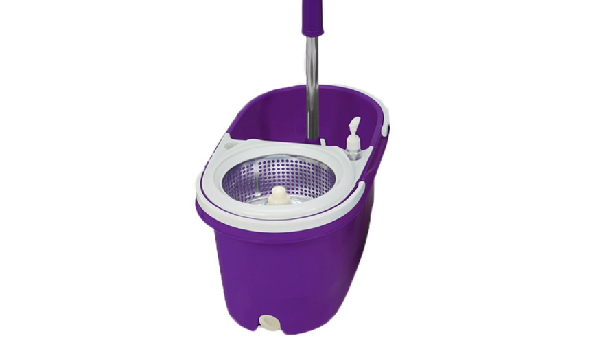 Image 7: Dual Spin Mop with Heads and Bucket