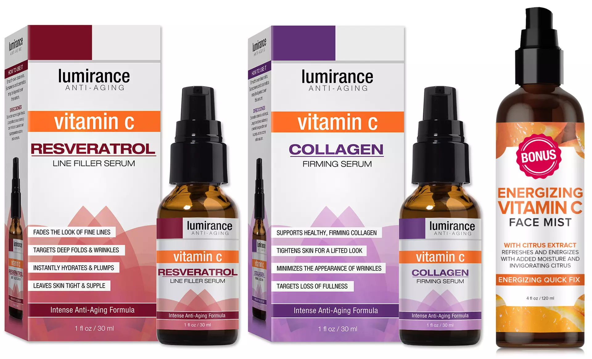 Lumirance Vitamin C Resveratrol and Collagen Skincare Duo - Primary Image