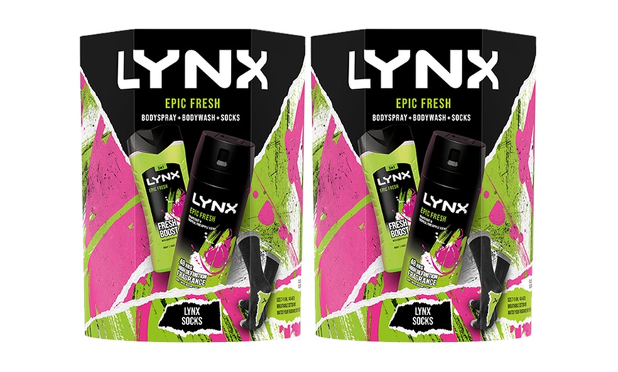 Image 3: Lynx Epic Fresh Body Wash and Body Spray Gift Set with a Pair of Socks