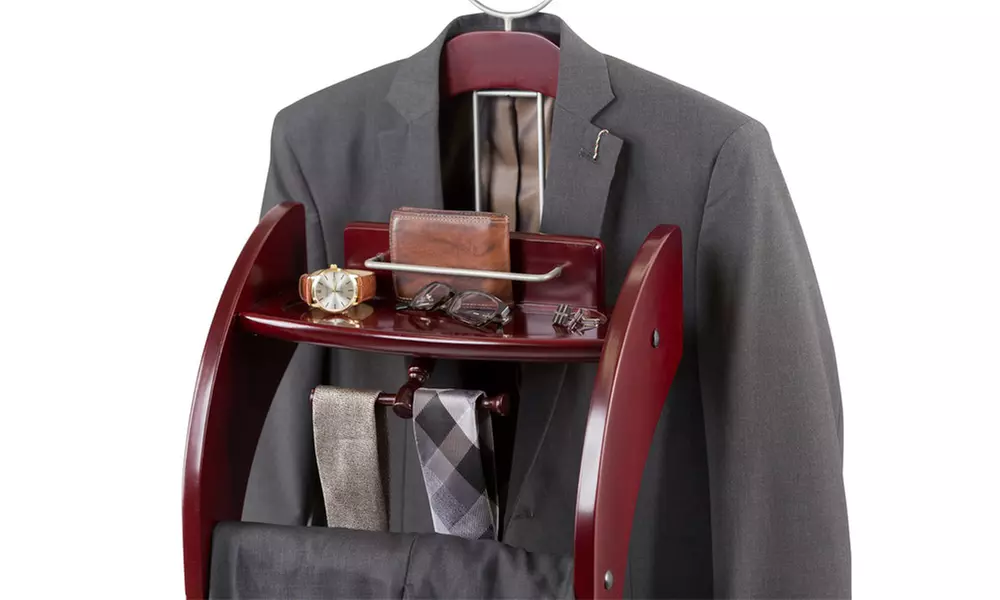 ClosetMate Mahogany Wood Clothes Valet Stand - Second Medium