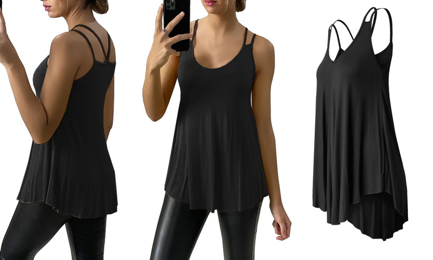 Image 5: Spaghetti Strap Loose Fit Swing Vest Top