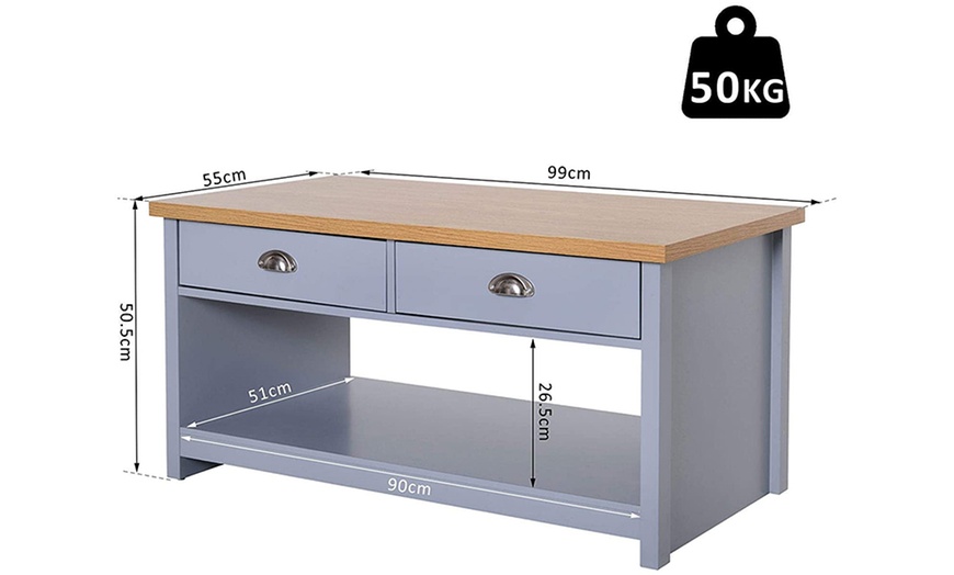 Image 38: HomCom Coffee Table