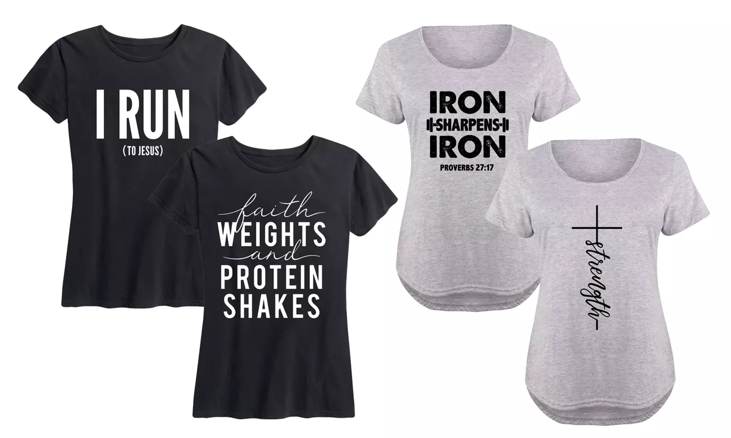 Women's Faith and Fitness Tee. Plus Sizes Available. - Primary Image
