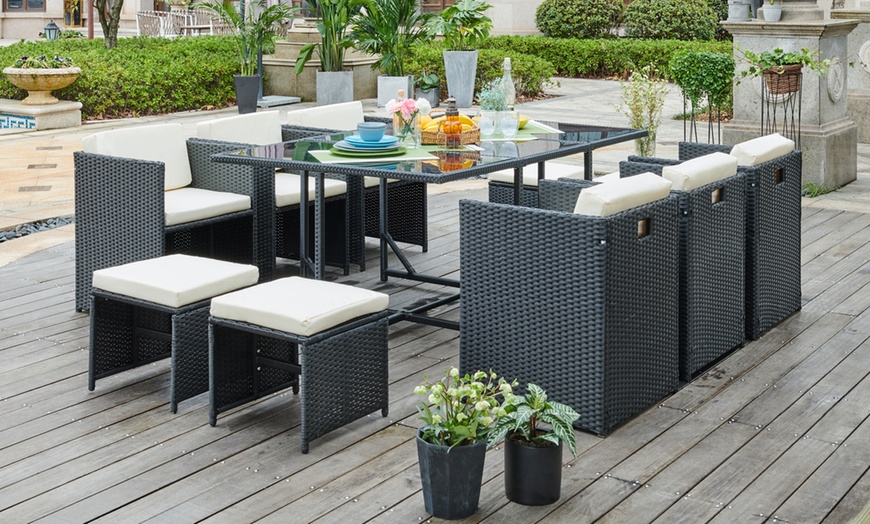 Image 4: 11-Piece Rattan-Effect Cube Set