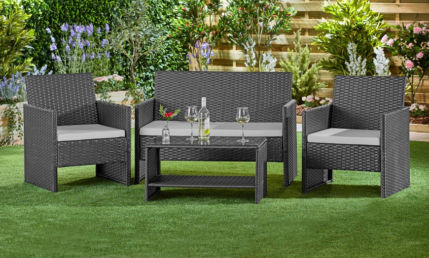 Image 1: Rattan Garden Lounge Set