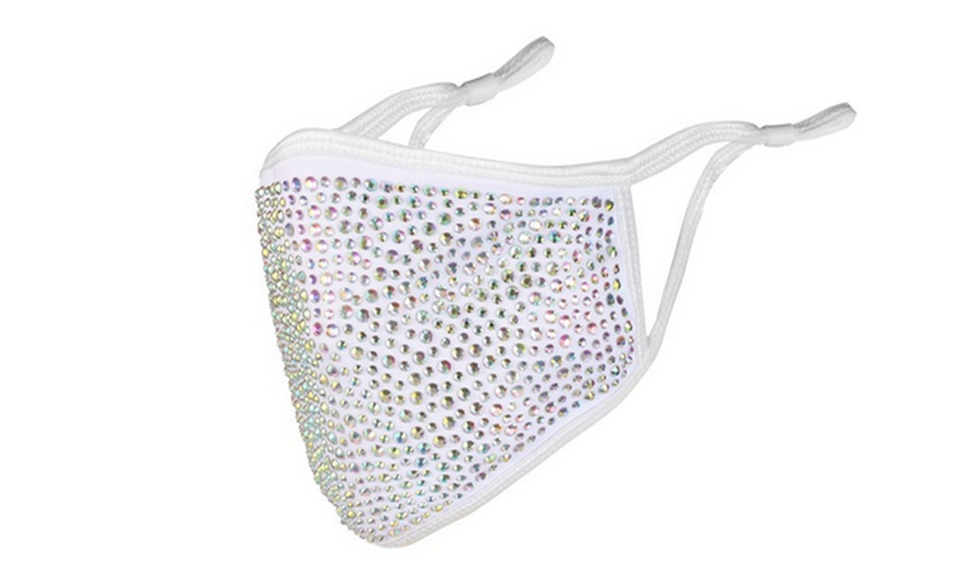 Image 8: One or Three Rhinestone Face Masks