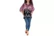 Shoreline Tie Dye Embroidered Poncho Tunic With Front Tie. Plus Sizes Available. - Image 7