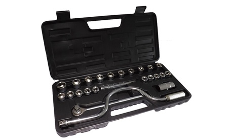 Valigetta con 25 chiavi a cricchetto in acciaio