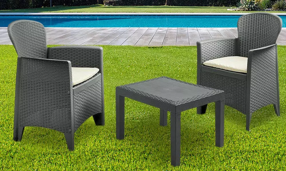 Salottino per interno ed esterno Akita con 2 poltrone e un tavolino, con spedizione gratuita - Primary Image